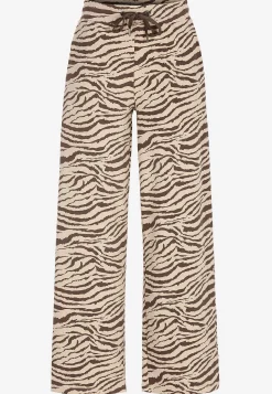 Soyaconcept Supermjuk trikåbyxa med zebramönster Brun / Mönstrad Outlet