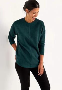 Cellbes of Sweden Supermjuk tröja med dekorativ mittsöm Beata Blåmelange