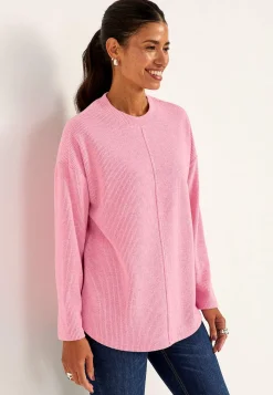 Cellbes of Sweden Supermjuk tröja med dekorativ mittsöm Beata Blåmelange