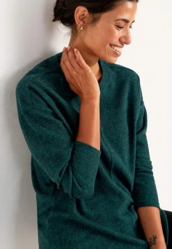 Cellbes of Sweden Supermjuk tröja med dekorativ mittsöm Beata Khakigrönmelange Discount