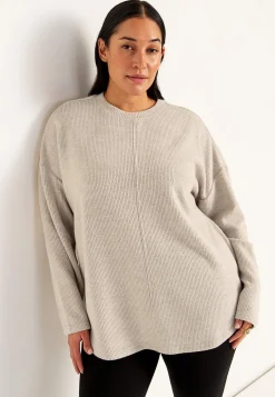 Cellbes of Sweden Supermjuk tröja med dekorativ mittsöm Beata Khakigrönmelange Discount