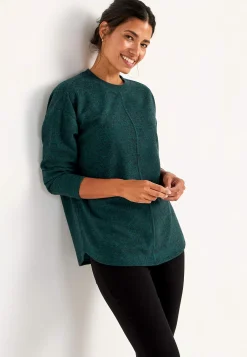 Cellbes of Sweden Supermjuk tröja med dekorativ mittsöm Beata Turkosmelange Online