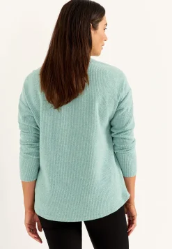 Cellbes of Sweden Supermjuk tröja med dekorativ mittsöm Beata Turkosmelange Online