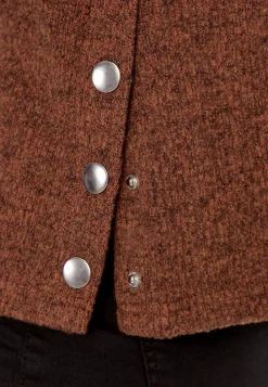 Cellbes of Sweden Supermjuk tröja med knappar Rost / Melerad New