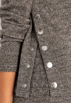 Cellbes of Sweden Supermjuk tröja med knappar Nougat / Melerad Outlet