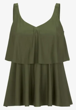 Cellbes of Sweden Tankinitopp med volanger Khakigrön New