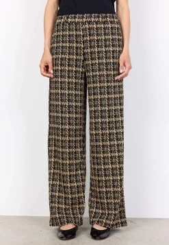 Soyaconcept Trikåbyxa med fickor Svart/Brun/Mönstrad Sale