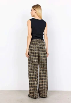 Soyaconcept Trikåbyxa med fickor Svart/Brun/Mönstrad Sale