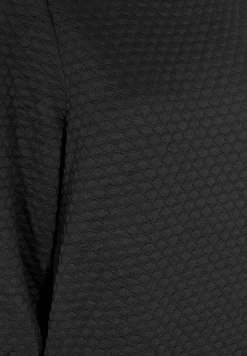 Freequent Trikåklänning med 3D-struktur Svart Clearance