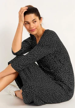 Cellbes of Sweden Trikåklänning med fickor Svart / Vit / Prickig New