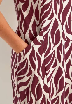 Cellbes of Sweden Trikåklänning med fickor Vinröd / Mönstrad New