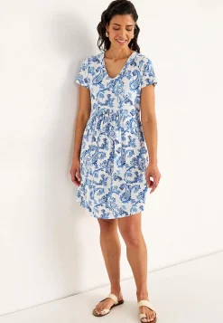 Cellbes of Sweden Trikåklänning med fickor Blå / Paisley Sale