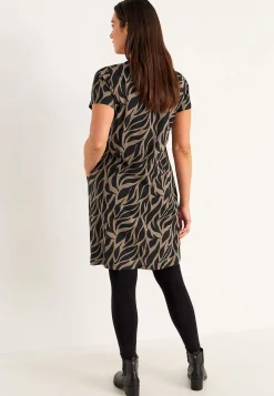 Cellbes of Sweden Trikåklänning med fickor Svart / Mönstrad Sale