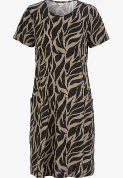 Cellbes of Sweden Trikåklänning med fickor Svart / Mönstrad Sale