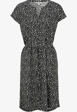 Cellbes of Sweden Trikåklänning med knytband Svart / Mönstrad Outlet