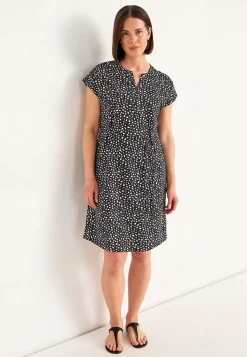 Cellbes of Sweden Trikåklänning med knytband Svart / Mönstrad Outlet