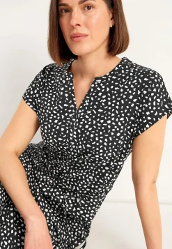 Cellbes of Sweden Trikåklänning med knytband Svart / Mönstrad Outlet