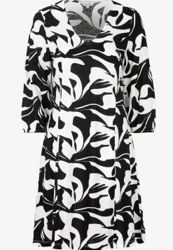 Cellbes of Sweden Trikåklänning med prinsesskärning Svart / Vit / Mönstrad