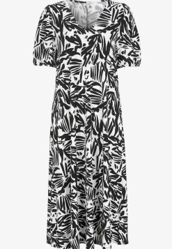 Cellbes of Sweden Trikåklänning med puffärmar Svart / Vit Best