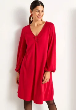 Cellbes of Sweden Trikåklänning med rynkdetalj Röd Best