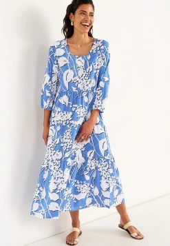 Cellbes of Sweden Trikåklänning med volang Blå / Mönstrad Hot