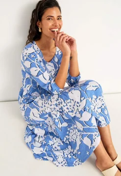 Cellbes of Sweden Trikåklänning med volang Blå / Mönstrad Hot