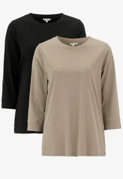Cellbes of Sweden Trikåtopp i ekologisk bomull 2-pack Beige + Svart New