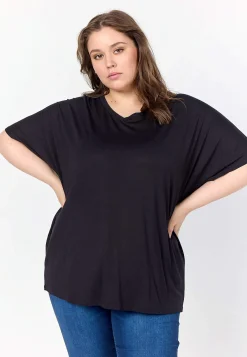 Wasabiconcept Trikåtopp i lyocell Svart Online