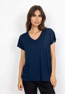 Soyaconcept Trikåtopp i lyocell Marin Online