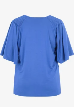 Wasabiconcept Trikåtopp i lyocell Blå Outlet