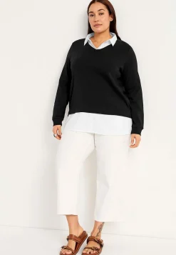 Cellbes of Sweden Trikåtopp med fastsydd skjortkrage Svart Sale