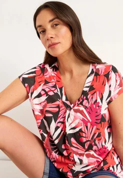 Cellbes of Sweden Trikåtopp med holkärmar Rosa / Mönstrad