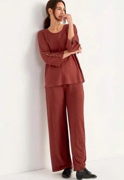 Cellbes of Sweden Trikåtopp med knappar Roströd Clearance