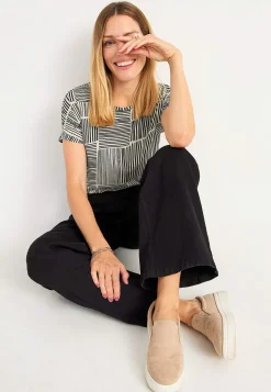 Cellbes of Sweden Trikåtopp med korta ärmar Marin / Blommig