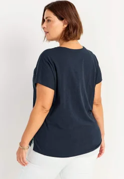 Cellbes of Sweden Trikåtopp med korta ärmar Marin / Blommig