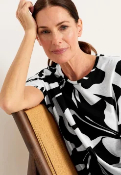 Cellbes of Sweden Trikåtopp med korta ärmar Marin / Blommig