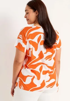 Cellbes of Sweden Trikåtopp med korta ärmar Marin / Blommig