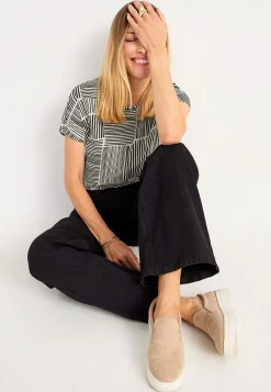 Cellbes of Sweden Trikåtopp med korta ärmar Marin / Blommig