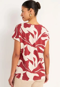 Cellbes of Sweden Trikåtopp med korta ärmar Marin / Blommig