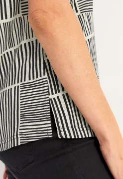 Cellbes of Sweden Trikåtopp med korta ärmar Marin / Blommig