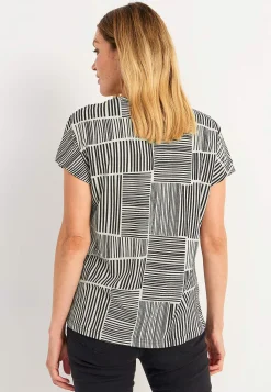 Cellbes of Sweden Trikåtopp med korta ärmar Marin / Blommig