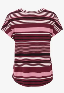 Cellbes of Sweden Trikåtopp med korta ärmar Vinröd / Randig Outlet