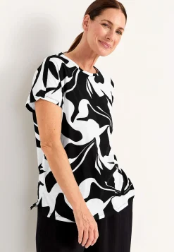 Cellbes of Sweden Trikåtopp med korta ärmar Svart / Vit / Mönstrad
