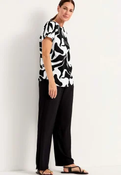 Cellbes of Sweden Trikåtopp med korta ärmar Svart / Vit / Mönstrad