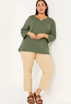 Cellbes of Sweden Trikåtopp med 3/4-långa ärmar Khakigrön Clearance