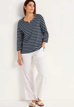 Cellbes of Sweden Trikåtopp med 3/4-långa ärmar Marin / Vit / Randig Online