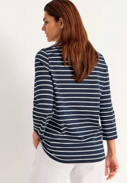 Cellbes of Sweden Trikåtopp med 3/4-långa ärmar Marin / Vit / Randig Online