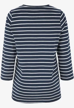 Cellbes of Sweden Trikåtopp med 3/4-långa ärmar Marin / Vit / Randig Online