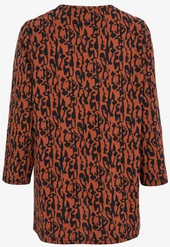 Cellbes of Sweden Trikåtopp med 3/4-långa ärmar Rost / Svart / Mönstrad Online