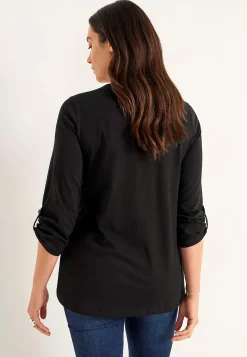 Cellbes of Sweden Trikåtopp med 3/4-långa ärmar Svart / Paisley Clearance